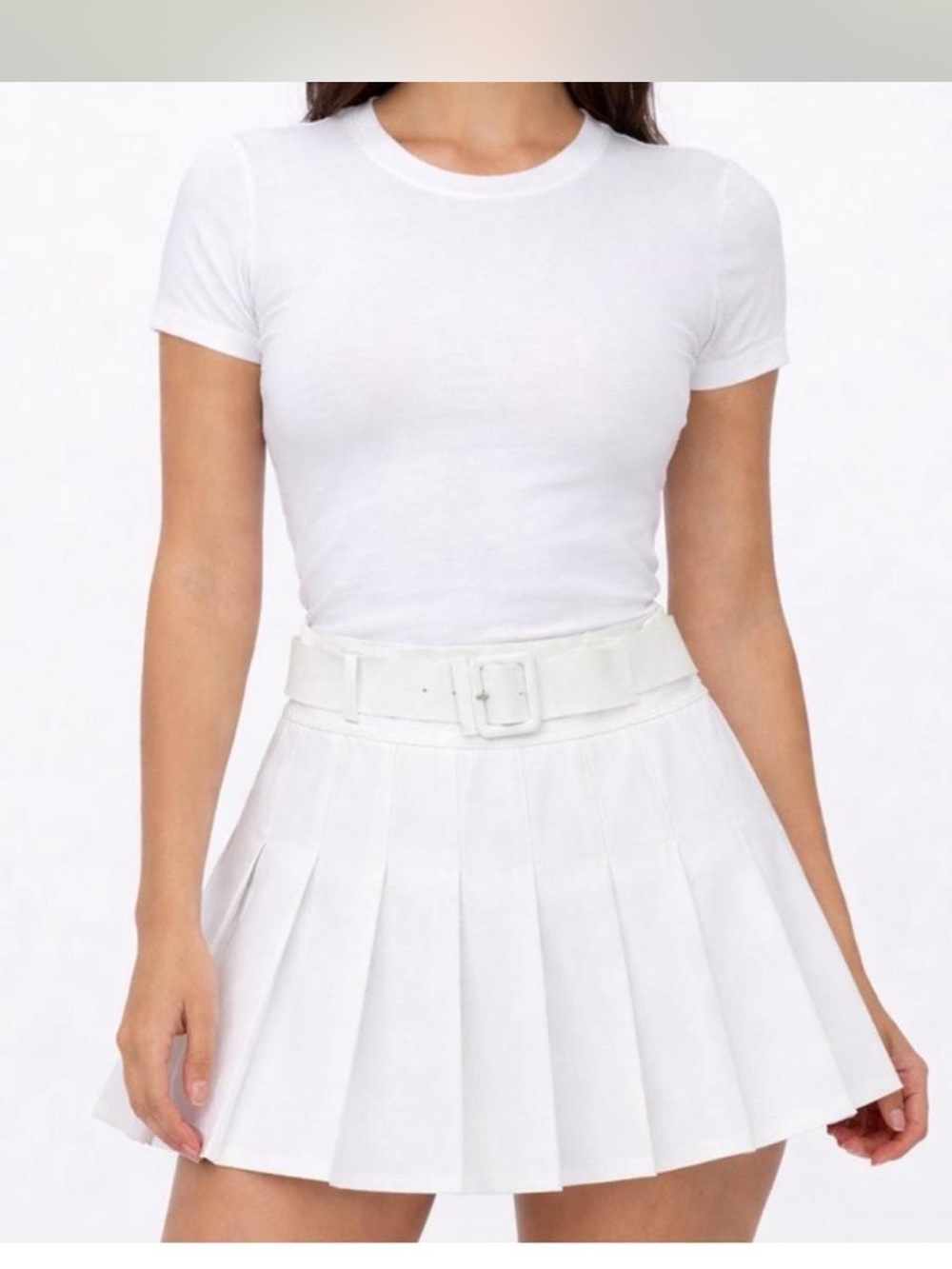 Aerie White Pleated Mini Skirt with Belt - Women NWOT